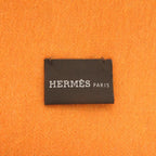 Hermes Logo Cashmere Orange Scarf — view 5