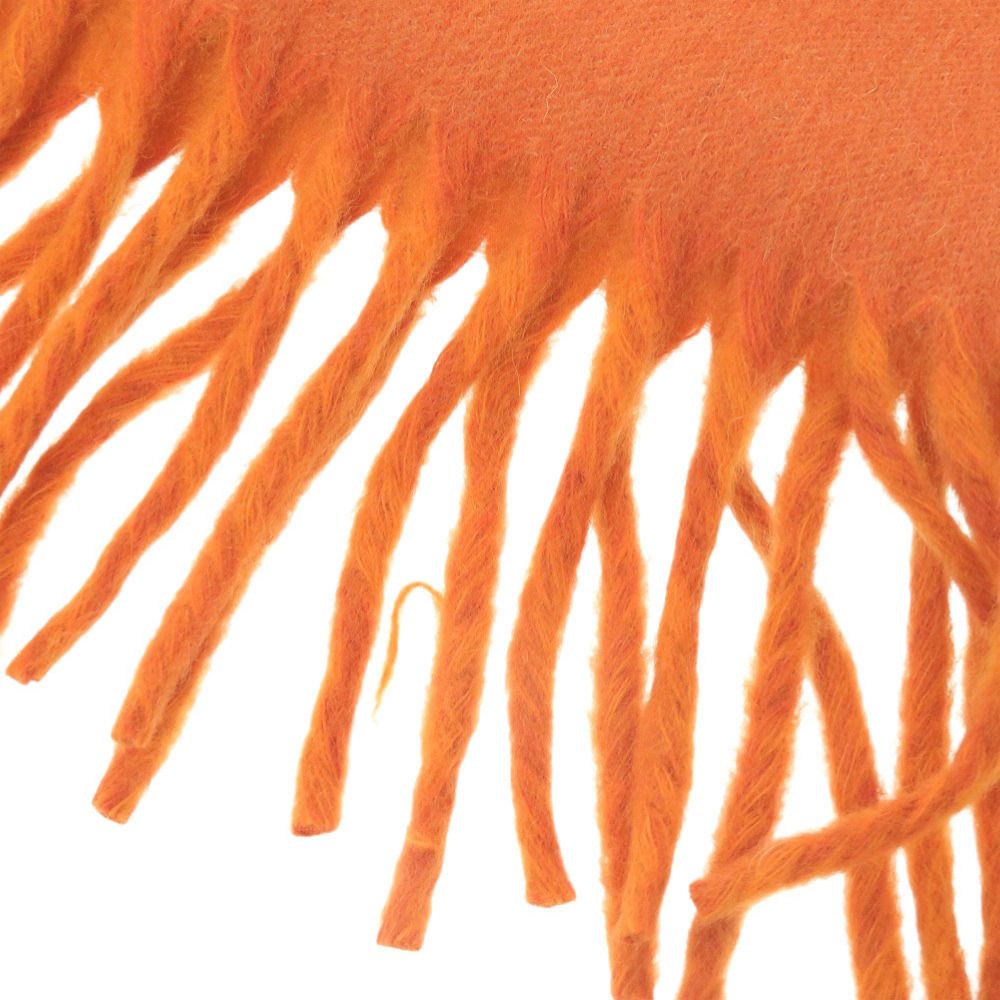 Hermes Logo Cashmere Orange Scarf — view 7