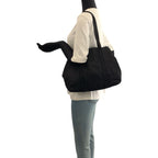 Prada Tessuto Black Silver Nylon Shoulder Bag Tote — view 6