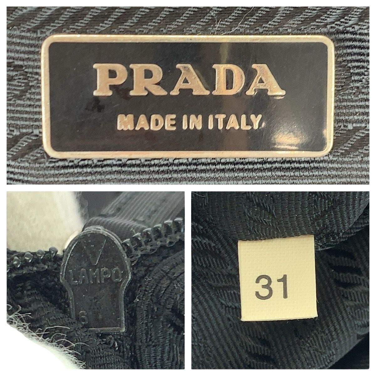 Prada Tessuto Black Silver Nylon Shoulder Bag Tote — view 4