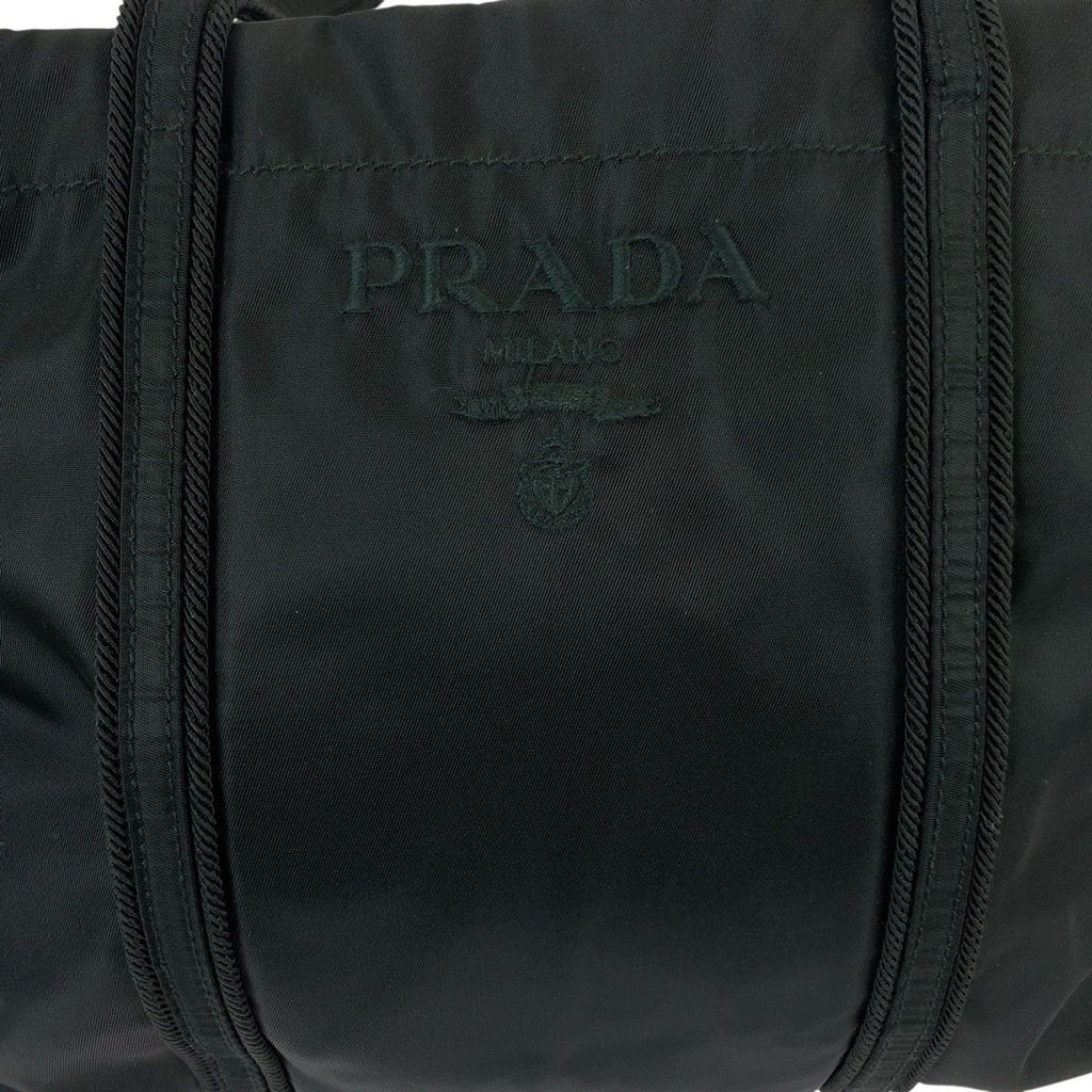 Prada Tessuto Black Silver Nylon Shoulder Bag Tote — view 5