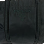 Prada Tessuto Black Silver Nylon Shoulder Bag Tote — view 5