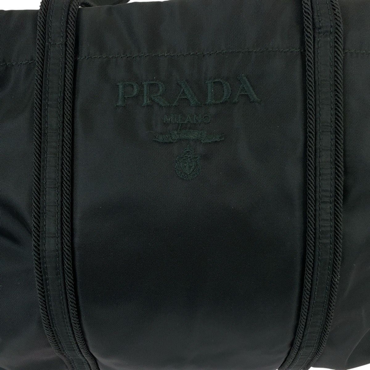 Prada Tessuto Black Silver Nylon Shoulder Bag Tote — view 5