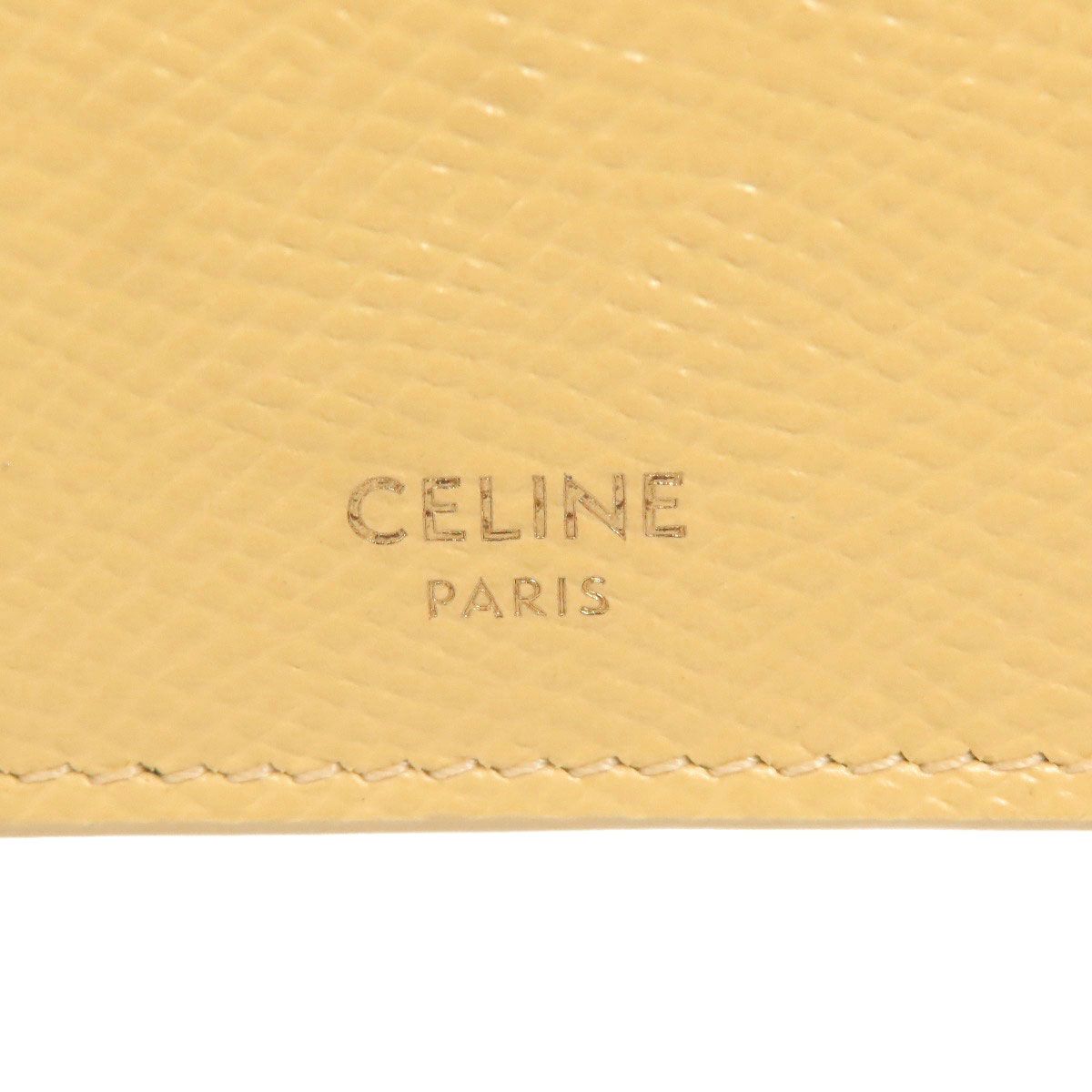 Celine Trifold Compact Wallet Bifold Leather Yellow — view 8