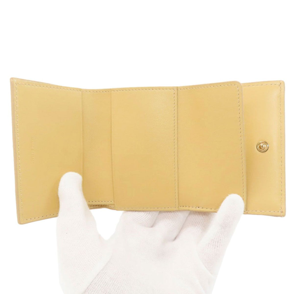 Celine Trifold Compact Wallet Bifold Leather Yellow — view 5