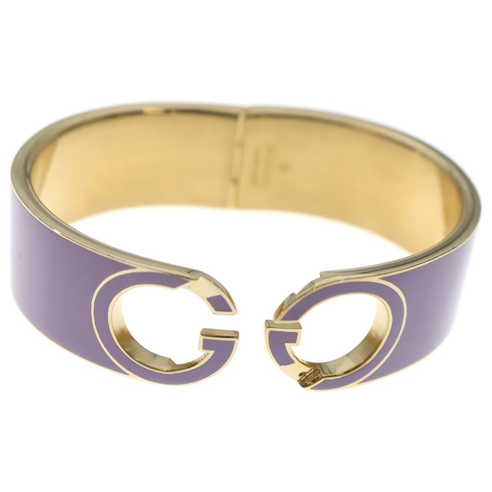 Gucci Interlocking Lacquer Calf Bracelet Bangle Purple — view 6