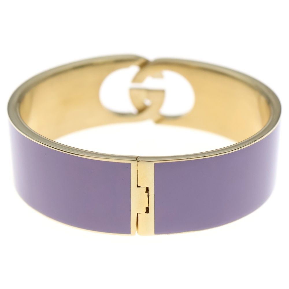 Gucci Interlocking Lacquer Calf Bracelet Bangle Purple — view 2