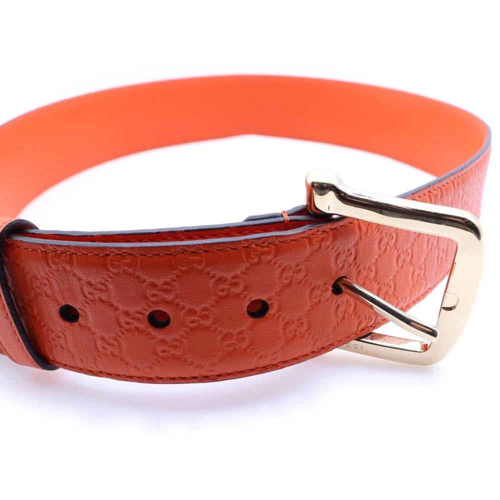 Gucci Guccissima Leather Belt Orange — view 4