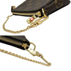 Louis Vuitton Mini Pochette Monogram Brown Leather Pouch — view 8