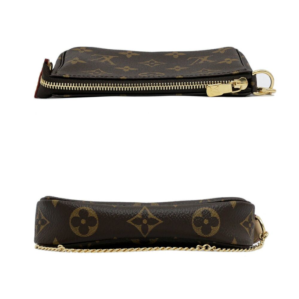 Louis Vuitton Mini Pochette Monogram Brown Leather Pouch — view 3