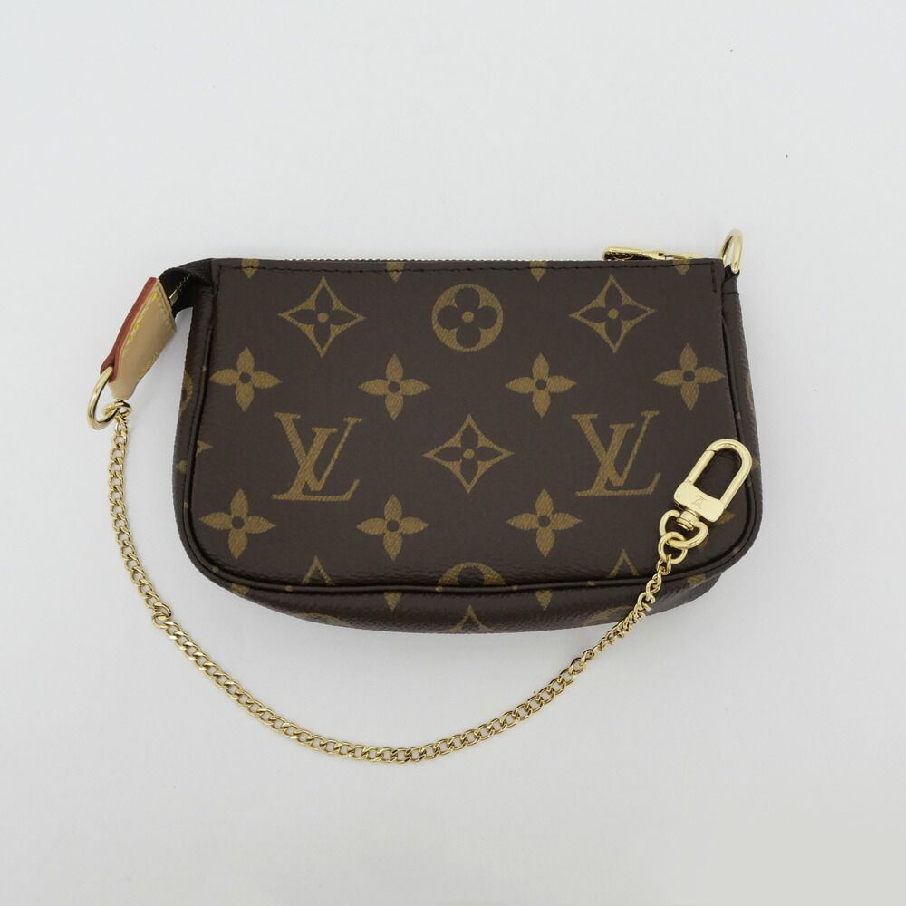 Louis Vuitton Mini Pochette Monogram Brown Leather Pouch — view 2