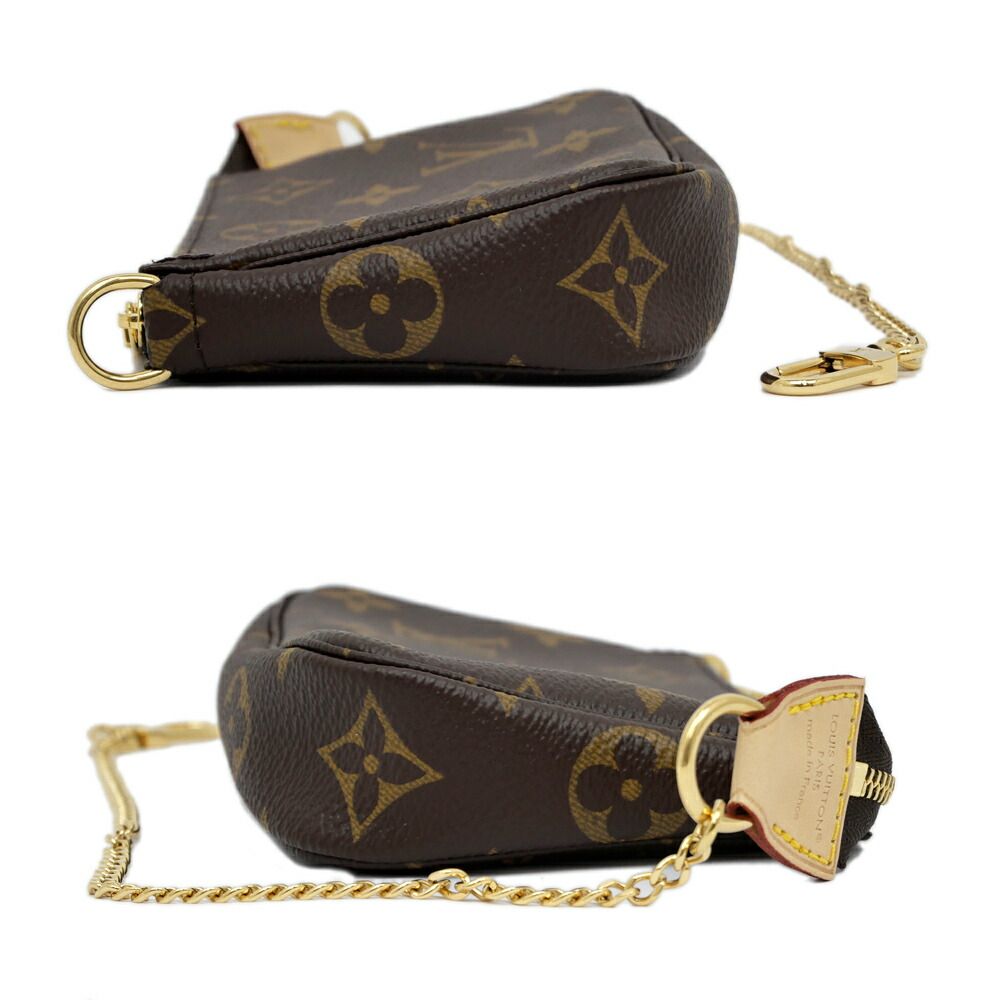 Louis Vuitton Mini Pochette Monogram Brown Leather Pouch — view 4