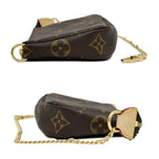 Louis Vuitton Mini Pochette Monogram Brown Leather Pouch — view 4