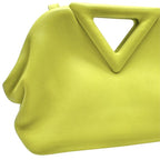 Bottega Veneta Triangle Point Small Tote Shoulder Bag Leather Green Light — view 3