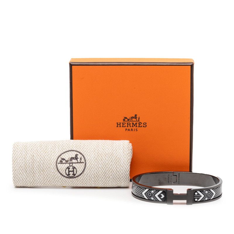 Hermes Click HH Bandana Black White Metal — view 9