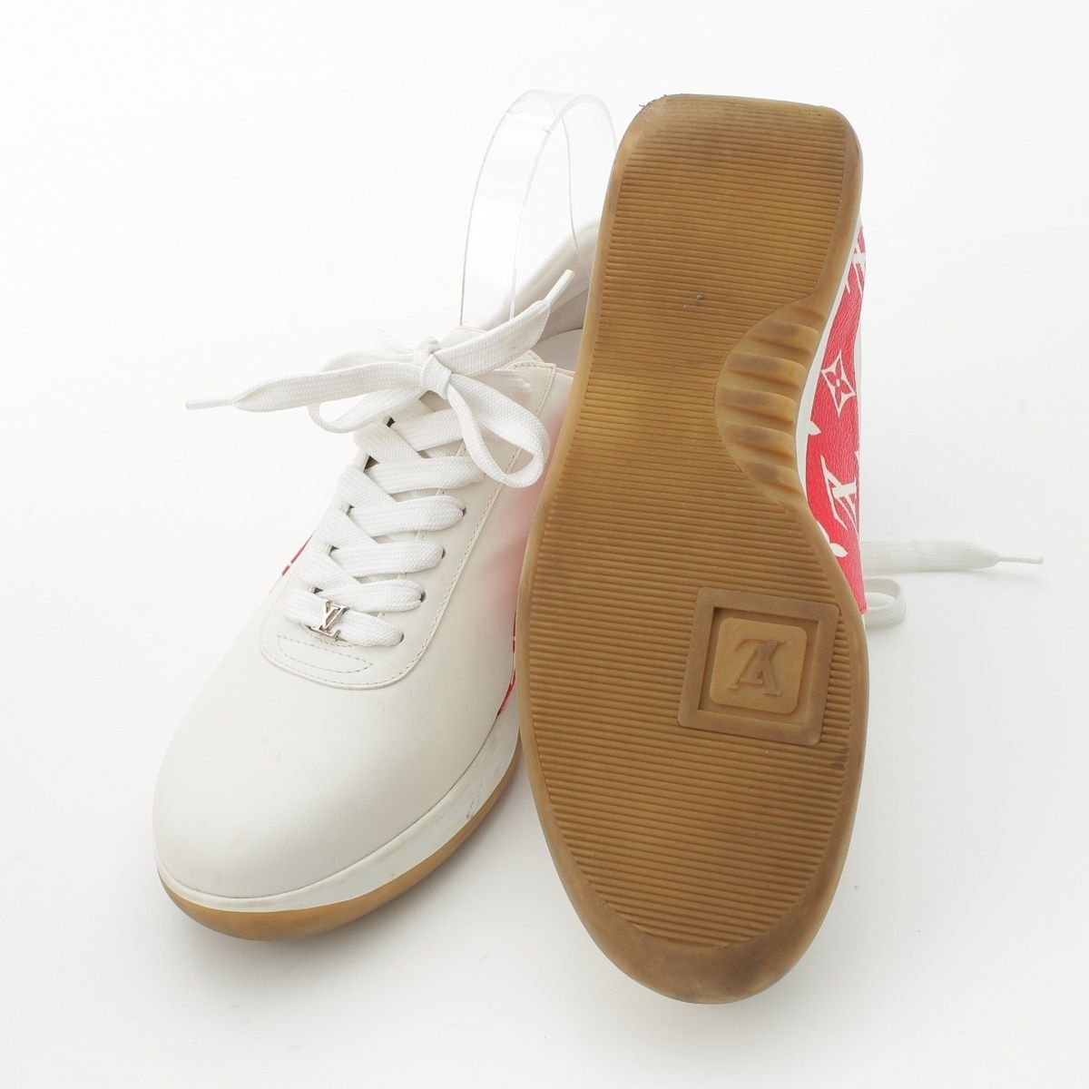 Louis Vuitton Supreme Low Cut Sneakers White Red 7 2 — view 5