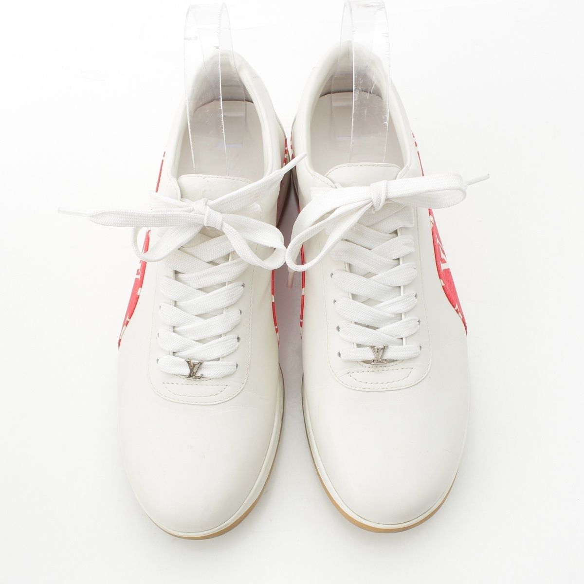 Louis Vuitton Supreme Low Cut Sneakers White Red 7 2 — view 2