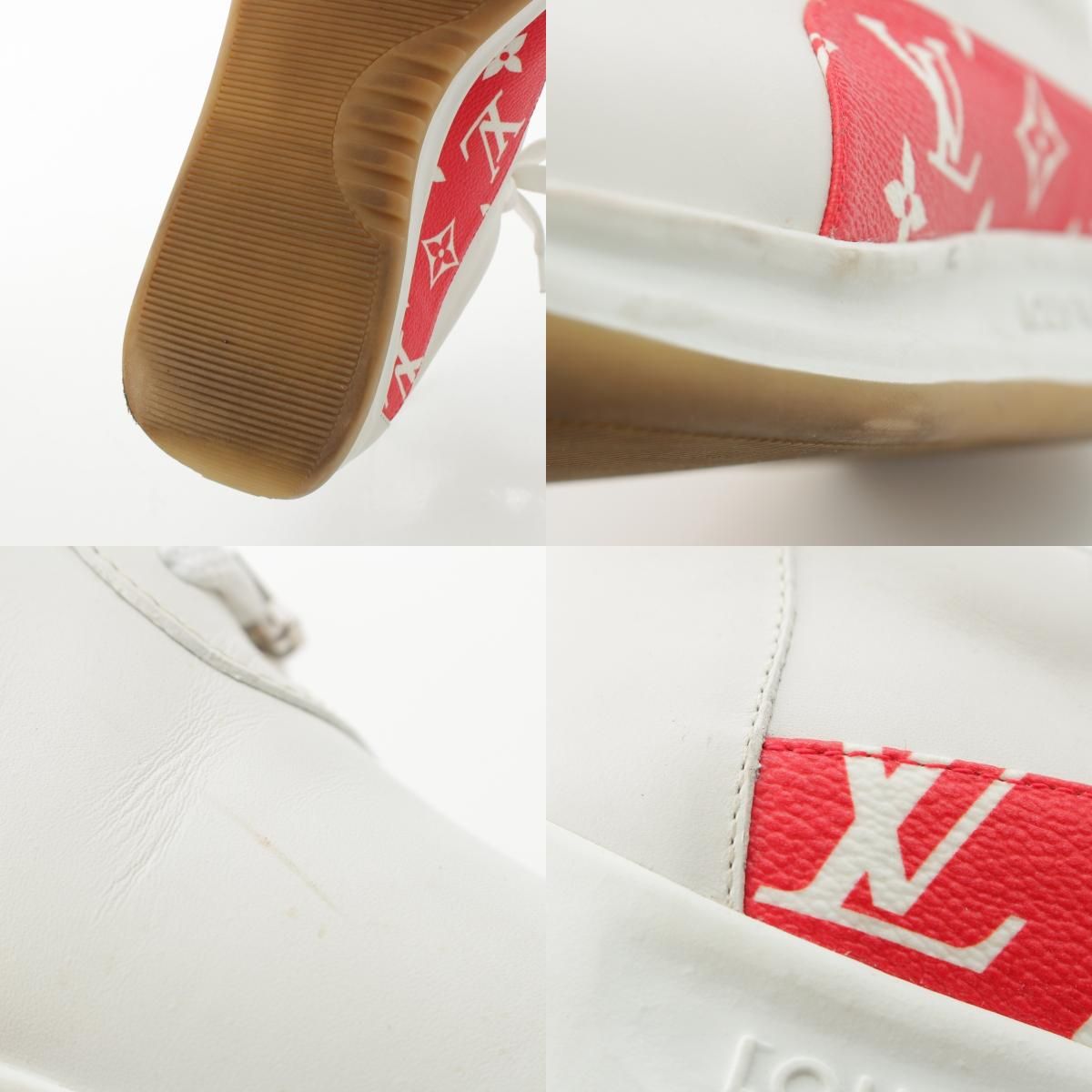 Louis Vuitton Supreme Low Cut Sneakers White Red 7 2 — view 9