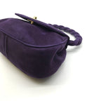 Chanel Suede Twist CC Logo Turnlock Mini Hand Bag Purple Bag — view 6