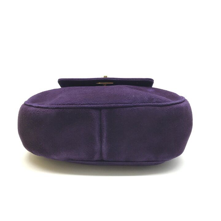 Chanel Suede Twist CC Logo Turnlock Mini Hand Bag Purple Bag — view 4