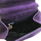 Chanel Suede Twist CC Logo Turnlock Mini Hand Bag Purple Bag — view 9