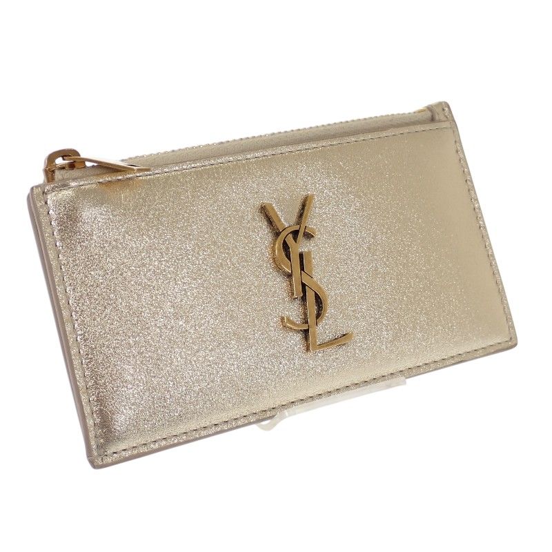 Saint Laurent Zipped Fragment Card Case Coin Compact Wallet Chien — view 2