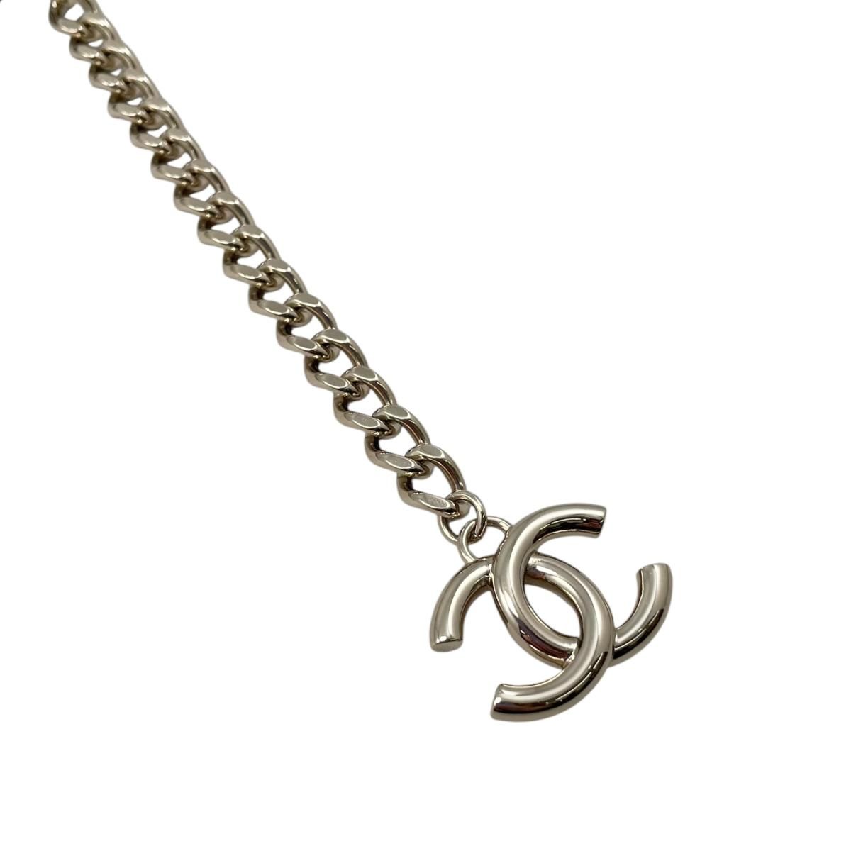 Chanel Belt CC Logo Chain Denim Blue Gold — view 6