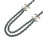 Chanel Belt CC Logo Chain Denim Blue Gold — view 2