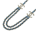 Chanel Belt CC Logo Chain Denim Blue Gold — view 3