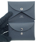 Hermes Calvi Duo Card Case Coin Purse Veau Epsom Ardoise — view 5