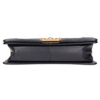 Chanel 25 Caviar Leather Chain Shoulder Bag Black — view 4