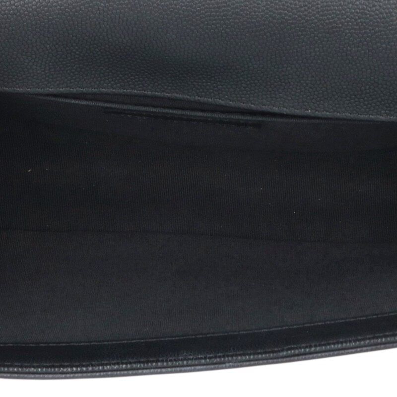Chanel 25 Caviar Leather Chain Shoulder Bag Black — view 3