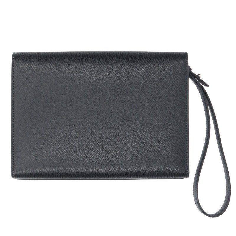 Hermes Sac a Depeches 24 Veau Epsom Black Clutch — view 2