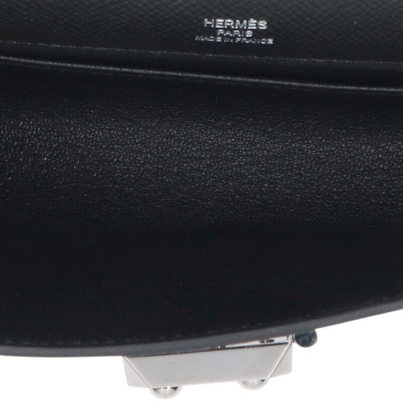 Hermes Sac a Depeches 24 Veau Epsom Black Clutch — view 3