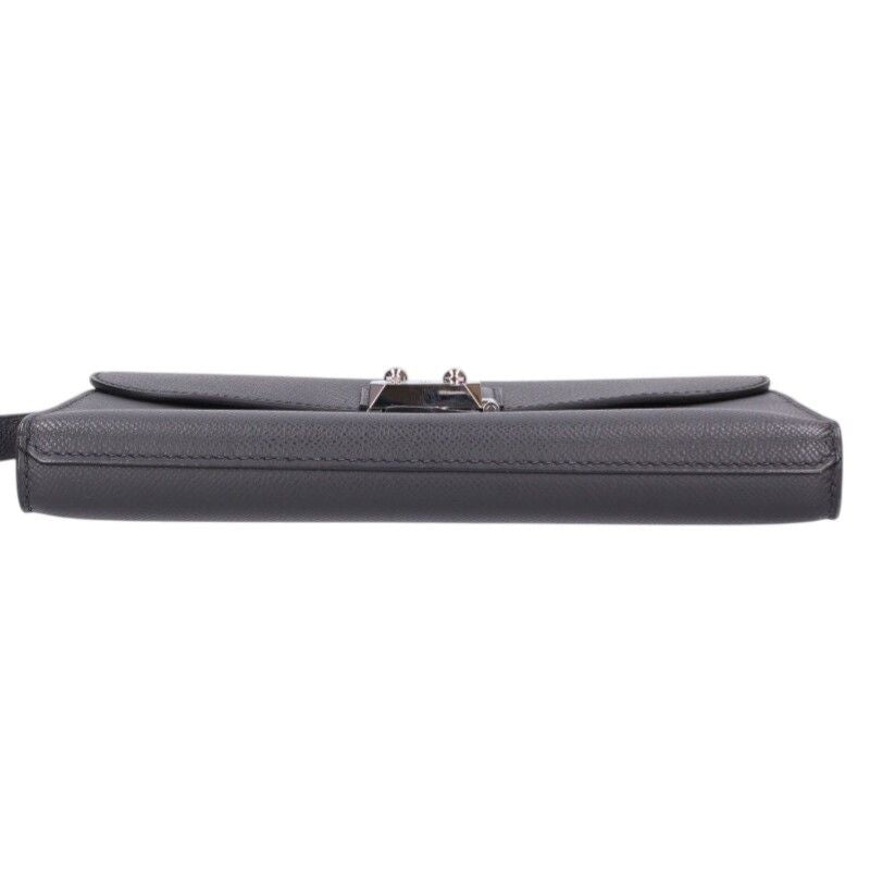 Hermes Sac a Depeches 24 Veau Epsom Black Clutch — view 4