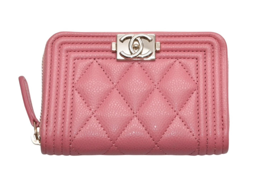 Chanel Boy Zip Coin Purse Stand CC Logo Caviar Leather — view 2