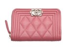Chanel Boy Zip Coin Purse Stand CC Logo Caviar Leather — view 2