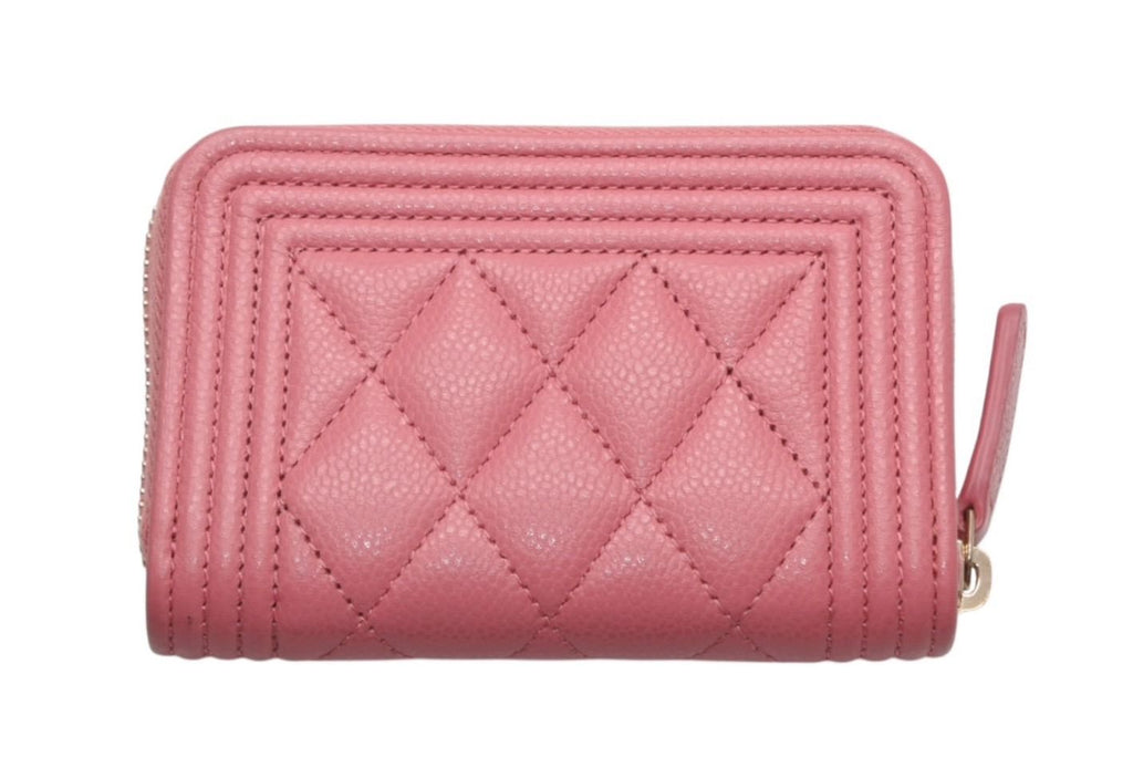 Chanel Boy Zip Coin Purse Stand CC Logo Caviar Leather — view 3