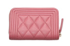 Chanel Boy Zip Coin Purse Stand CC Logo Caviar Leather — view 3