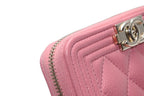 Chanel Boy Zip Coin Purse Stand CC Logo Caviar Leather — view 8