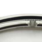 Hermes Leather Bracelet Ruri Double Tour Gray Silver — view 6