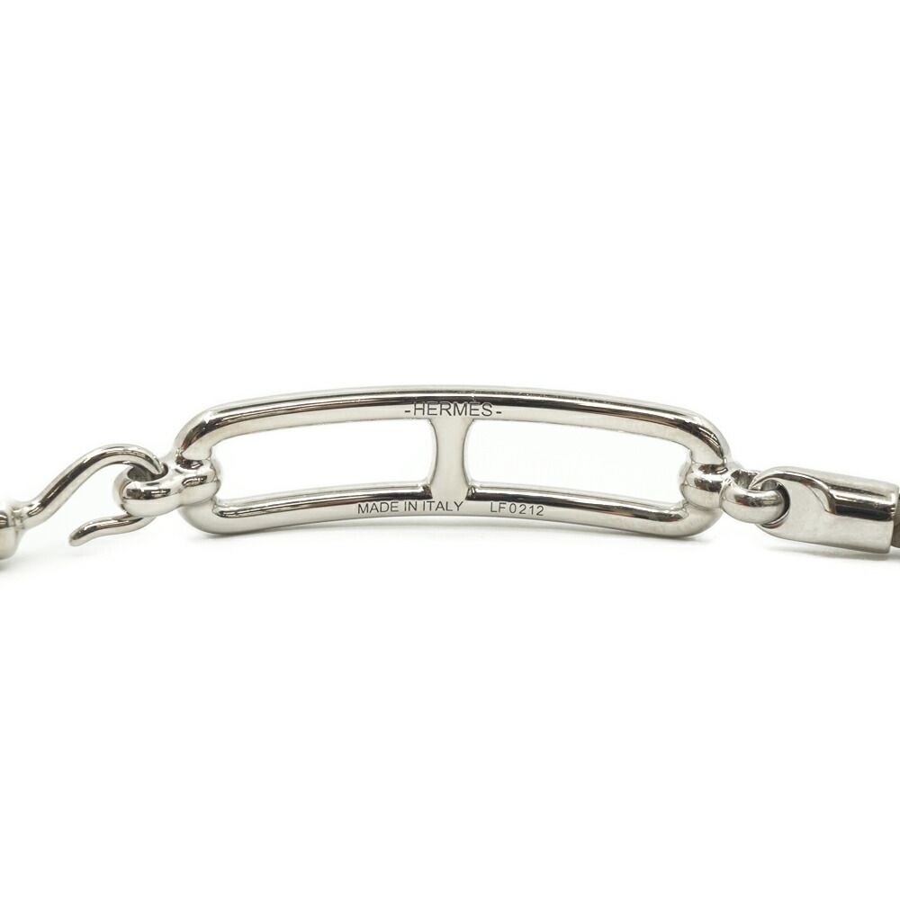 Hermes Leather Bracelet Ruri Double Tour Gray Silver — view 5