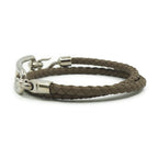Hermes Leather Bracelet Ruri Double Tour Gray Silver — view 2