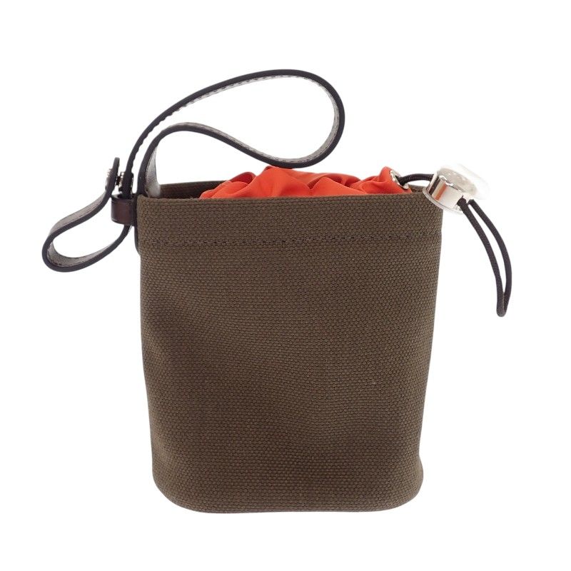Hermes Dog Treats Pouch Pet Supplies Leather Khaki Fu — view 2
