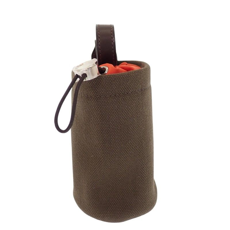 Hermes Dog Treats Pouch Pet Supplies Leather Khaki Fu — view 4