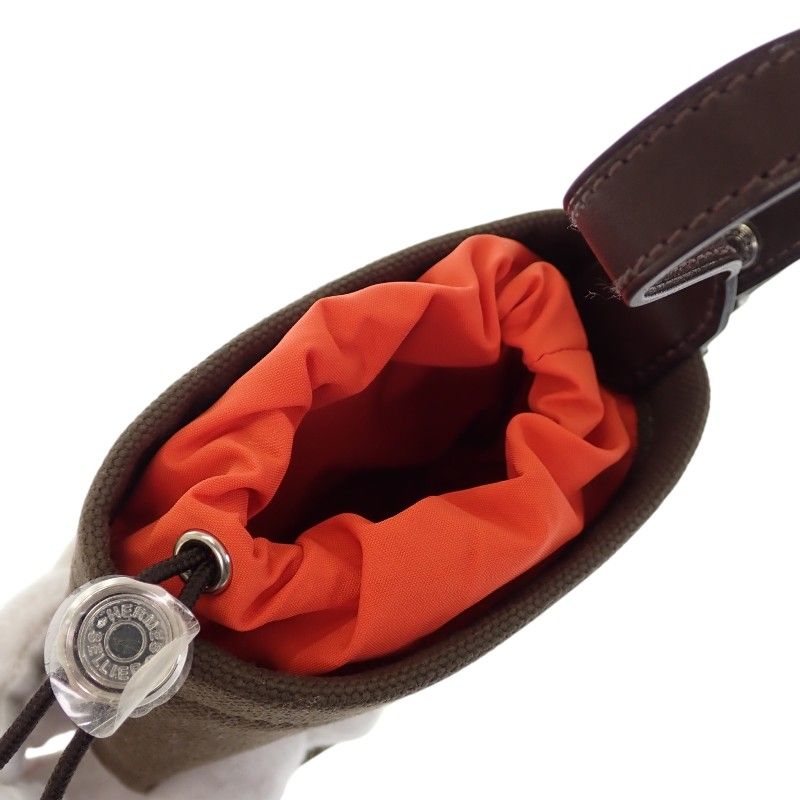 Hermes Dog Treats Pouch Pet Supplies Leather Khaki Fu — view 5