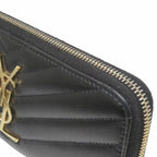 Saint Laurent Yves Stitch Zip Around Monogram YSL Wallet Leather — view 8