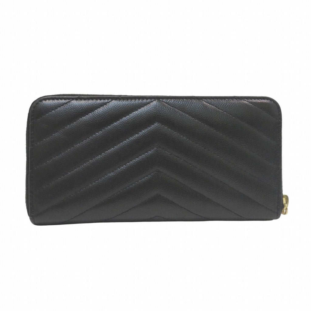 Saint Laurent Yves Stitch Zip Around Monogram YSL Wallet Leather — view 2
