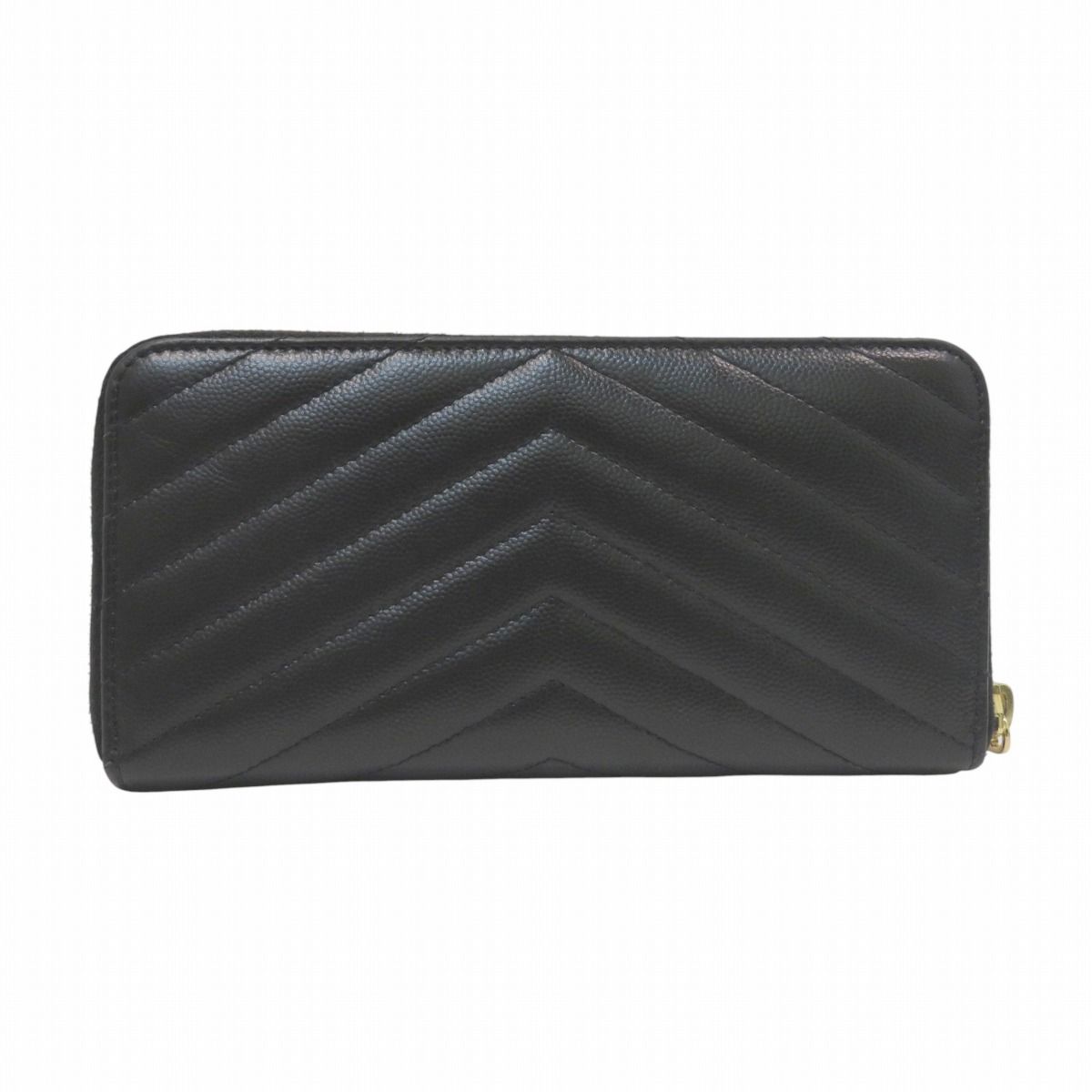 Saint Laurent Yves Stitch Zip Around Monogram YSL Wallet Leather — view 2