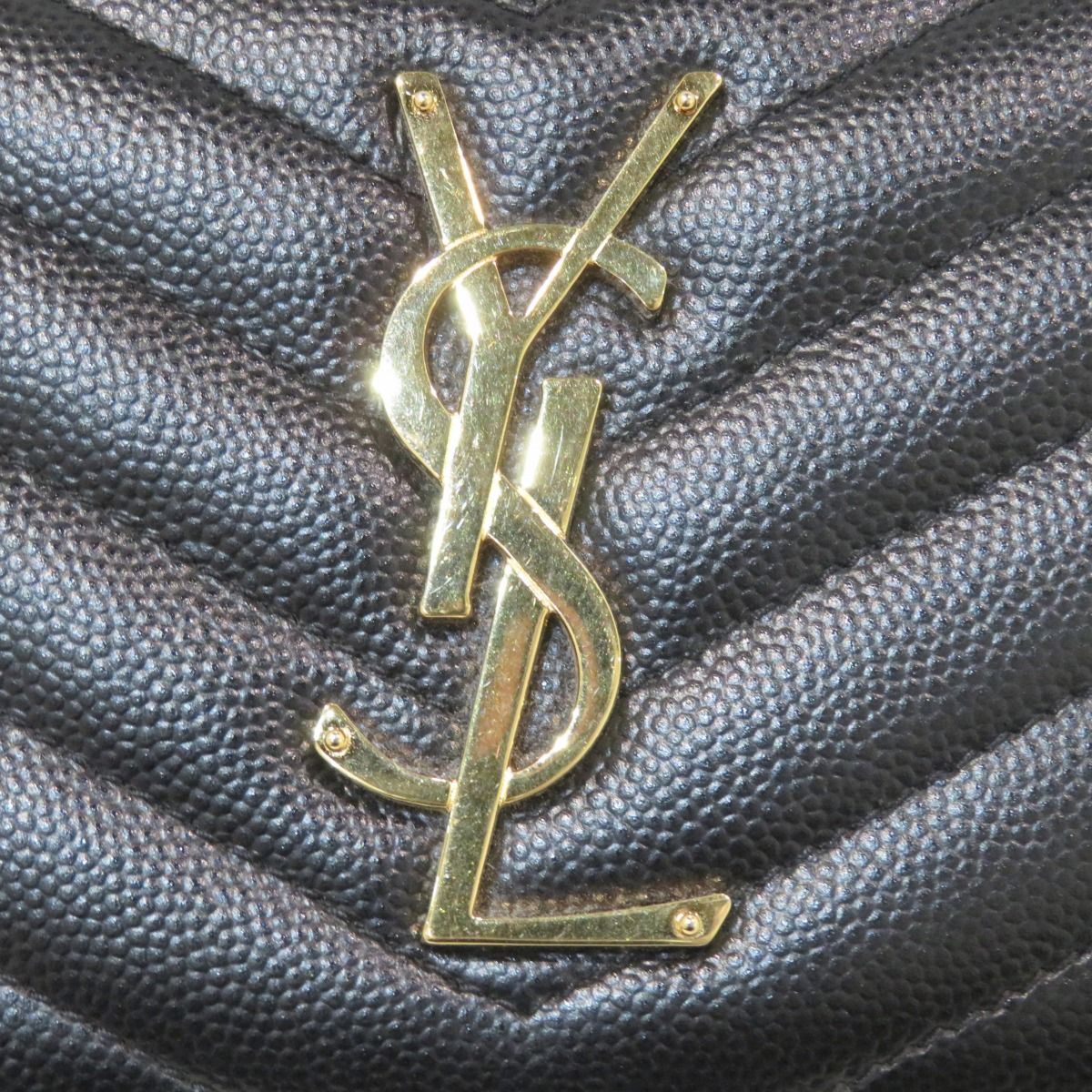 Saint Laurent Yves Stitch Zip Around Monogram YSL Wallet Leather — view 9